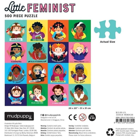 MudPuppy Little 500 Piece Family Puzzle , Feminists - Picture 3 of 10